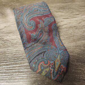Vintage Polo Ralph Lauren Tie 100% Silk Made By Hand 70's Retro Paisley USA Made